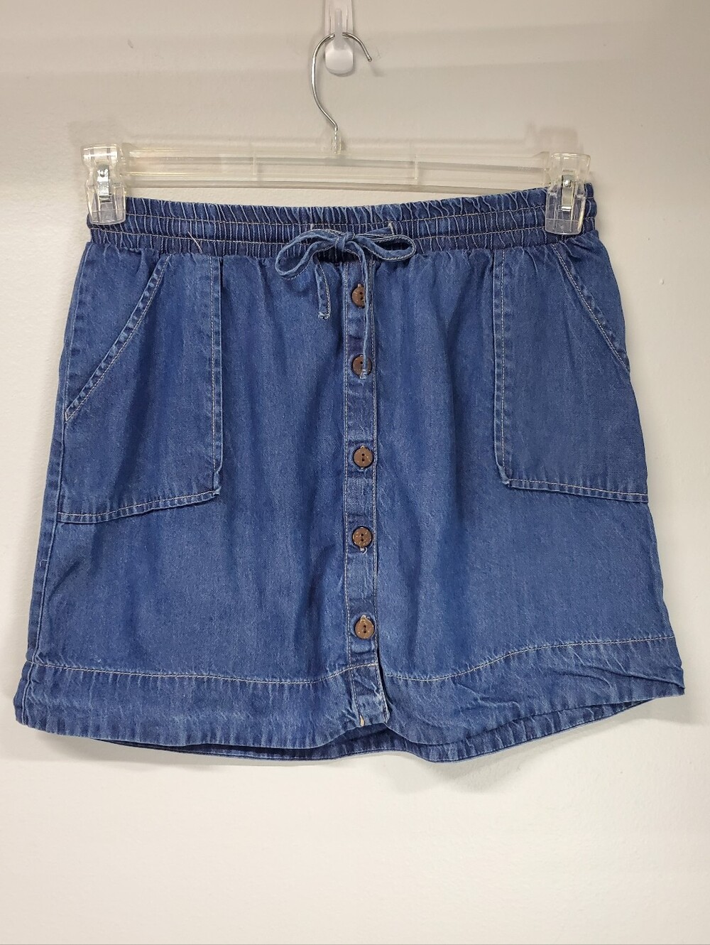 Universal Thread Chambray Denim Skirt Mini Small Academia Festival Hippie Boho - Picture 2 of 6